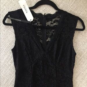 Black lace overlay evening gown. Very comfy!!